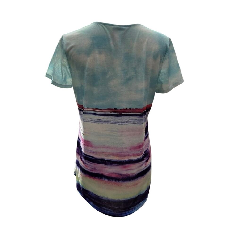 Chico’s Weekends Scenic Lighthouse Art T-Shirt Coastal Chico's Size 0 US Size S - Picture 6 of 14